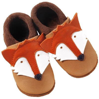 Kinder Lederpuschen Krabbelschuhe Bio-Leder "Fuchs" Gr.20/21