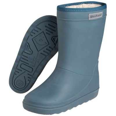 Kinder Thermo Gummistiefel mit Schurwoll-Fell dark slate Gr.23