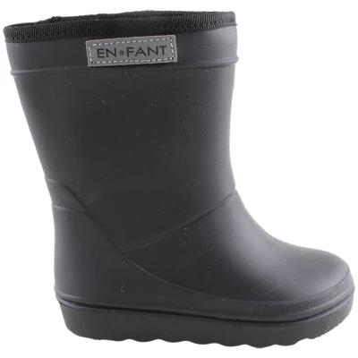 Kinder Thermo Gummistiefel mit Schurwoll-Fell schwarz Gr.23