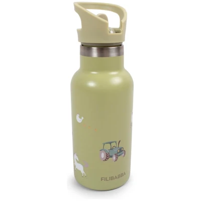 Kinder Trinkflasche Edelstahl - Magic Farm Maße 7,30 x 7,30 x 20,70 cm, Volumen 350 ml