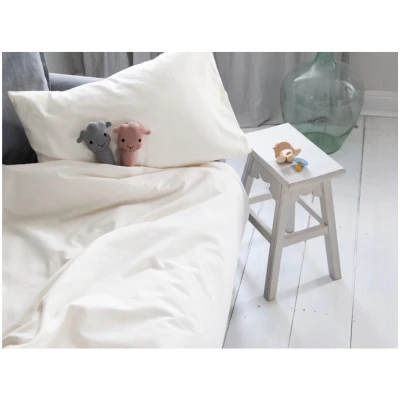 Kinderbettwäsche Bio-Baumwolle Biber natur Bettbezug 100 x 135 cm, Kissen 40 x 60 cm