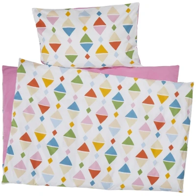 Kinderbettwäsche Bio-Baumwolle Ethno Bettbezug 100 x 135 cm, Kissen 40 x 60 cm