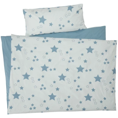 Kinderbettwäsche Bio-Baumwolle Stern Mint Bettbezug 135 x 200 cm, Kissen 40 x 80 cm