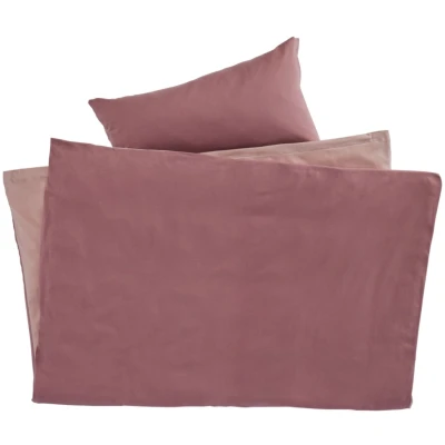Kinderbettwäsche zum Wenden Bio-Baumwolle Jersey Mauve Bettbezug 100 x 135 cm, Kissen 40 x 60 cm
