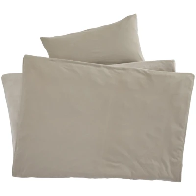 Kinderbettwäsche zum Wenden Bio-Baumwolle Jersey Sand Bettbezug 100 x 135 cm, Kissen 40 x 60 cm