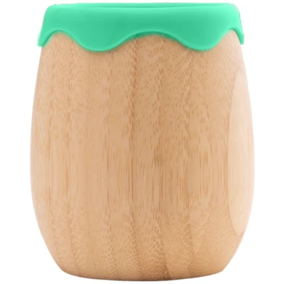 Kindergeschirr Becher, aus Bambus, grün Maße 9 x 6 cm