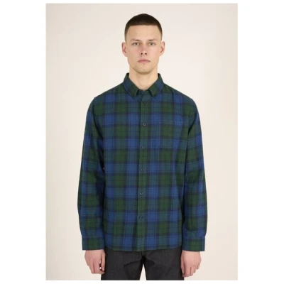 KnowledgeCotton Apparel Flanellhemd Karriert - Light flannel checked custom fit shirt - aus Bio-Baumwolle