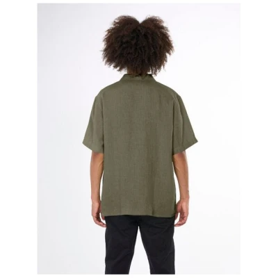 KnowledgeCotton Apparel Leinenhemd Box Fit - Short Sleeve - aus Bio-Leinen