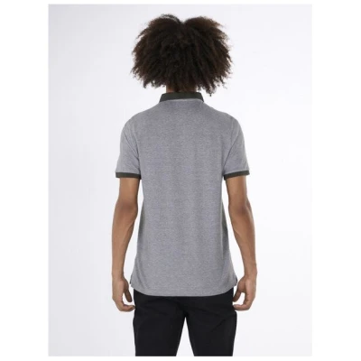 KnowledgeCotton Apparel Melange T-Shirt - Yarn dyed badge polo - aus Bio - Baumwolle
