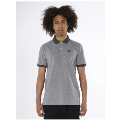 KnowledgeCotton Apparel Melange T-Shirt - Yarn dyed badge polo - aus Bio - Baumwolle