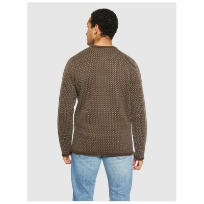 KnowledgeCotton Apparel Strickpullover Jacquard crew neck knit - Regenerative Organic Certified aus Bio-Baumwolle