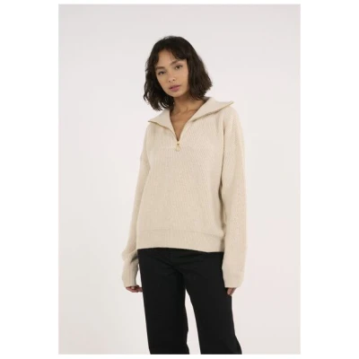 KnowledgeCotton Apparel Troyer - Half Zip - aus robuster Bio-Merinowolle
