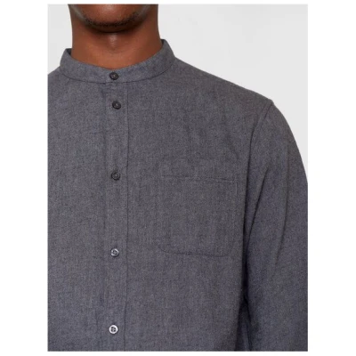 KnowledgeCotton Apparel weiches Flannelhemd - Melangé Flannel Stand Collar Shirt - aus biologisch angebauter Baumwolle
