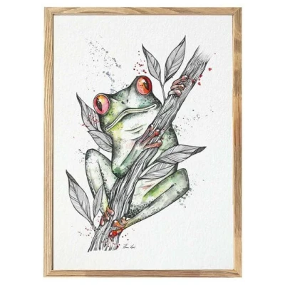 Kunstdruck "Frosch" von LIGARTI | A4, A3 oder A2 | Wandbild | Poster | Kunst