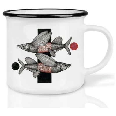 LIGARTI Keramiktasse - Fliegende Fische