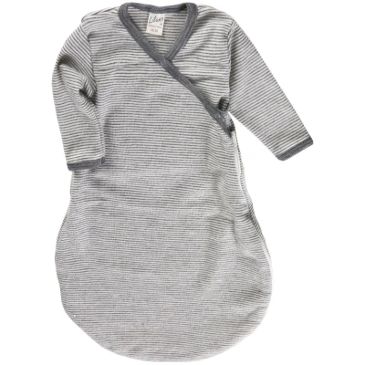 Lilano Baby Schlafsack Wickelsack Wolle Seide grau-natur Gr.50/56