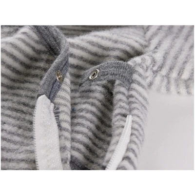 Lilano Schlafsack Baby Bio-Merinowolle Frottee-Plüsch grau-natur Gr.50/56