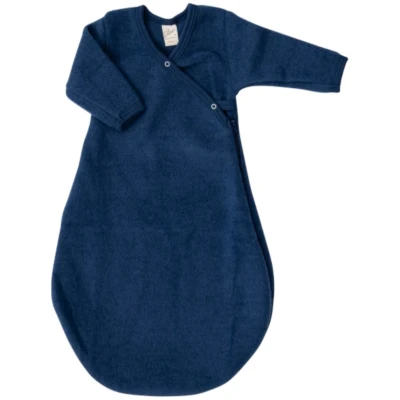 Lilano Schlafsack Baby Bio-Merinowolle Frottee-Plüsch marine Gr.50/56