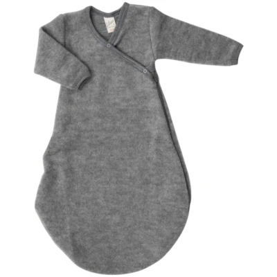 Lilano Schlafsack Baby Bio-Merinwolle Frottee-Plüsch grau Gr.50/56