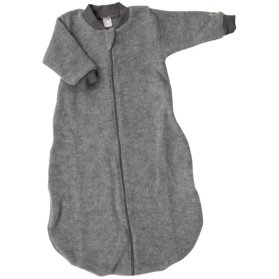 Lilano Schlafsack Baby langer Arm Bio-Merinowolle grau Gr.50/56