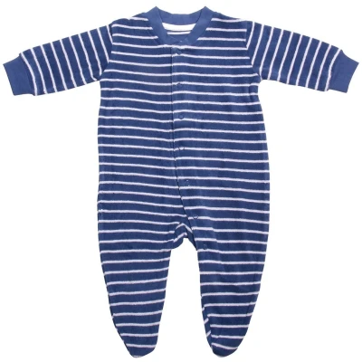 Living Crafts Baby und Kinder Schlafanzug Bio-Baumwolle Frottee marine-weiß gestreift Gr.62