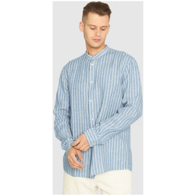Long Sleeve Striped Linen Custom Fit Shirt