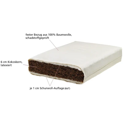 Lonsberg Kindermatratze mit latexiertem Kokoskern 60x120 cm
