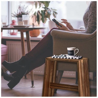 NATUREHOME Hocker Holz Nussbaum Massiv Design Läufer und Keichel Handarbeit
