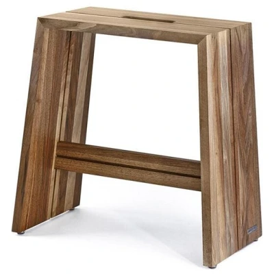 NATUREHOME Hocker Holz Nussbaum Massiv Design Läufer und Keichel Handarbeit