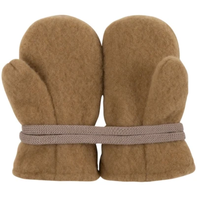 PURE PURE by Bauer Baby Handschuhe Fäustlinge Bio-Merinowolle Fleece ermine Gr.1 (6-12 Monate)