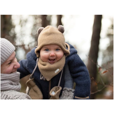 PURE PURE by Bauer Baby Handschuhe Fäustlinge Bio-Merinowolle Fleece ermine Gr.1 (6-12 Monate)