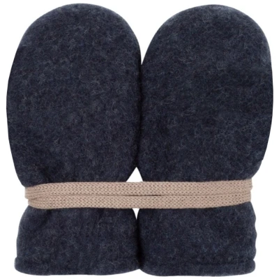 PURE PURE by Bauer Baby Handschuhe Fäustlinge Bio-Merinowolle Fleece marine Gr. 0 (0-6 Monate)