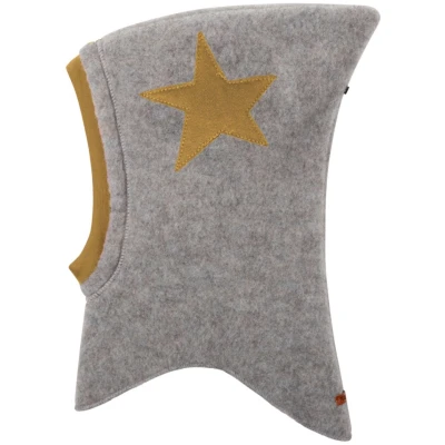 PURE PURE by Bauer Baby und Kinder Schlupfmütze Bio-Merinowolle Fleece moonrock Stern Gr. 45/47