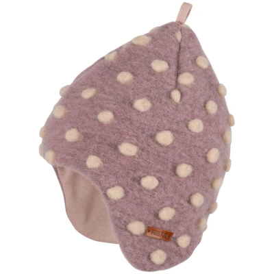 PURE PURE by Bauer Kinder Mütze Bio Merinowolle Walk mauve-cream Gr.49