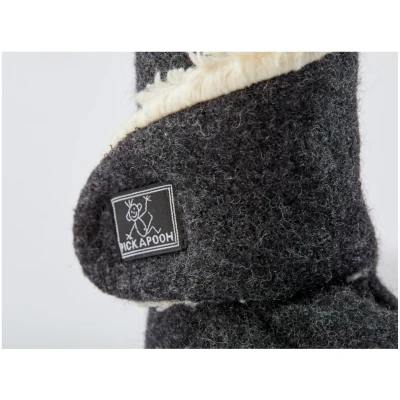 Pickapooh Baby Hausschuhe Babyschuhe Walk-Boots mit Klettverschluss anthrazit Gr. 2 (3-6 Monate)