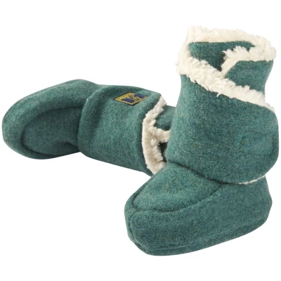 Pickapooh Baby Hausschuhe Babyschuhe Walk-Boots mit Klettverschluss melange-grün Gr.2 (3-6 Monate)