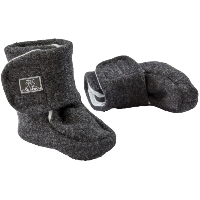 Pickapooh Baby Hausschuhe Walkpuschen anthrazit Gr. 2 (3-6 Monate)