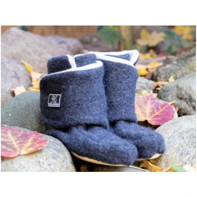 Pickapooh Baby Hausschuhe Walkpuschen anthrazit Gr. 2 (3-6 Monate)
