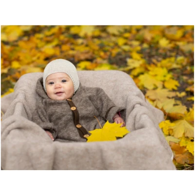 Pickapooh Baby Mütze Wolle Seide Feinstrick melange-natur Gr. 1 (36-40cm)