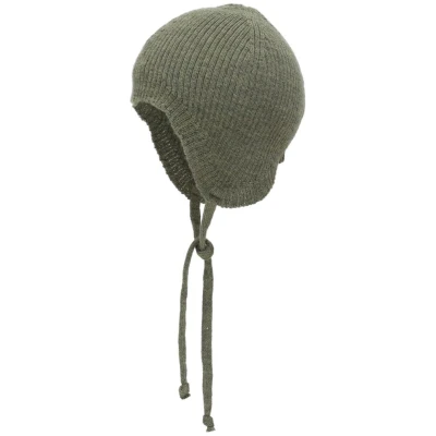 Pickapooh Baby Mütze Wolle Seide Feinstrick olive Gr. 1 (36-40 cm)