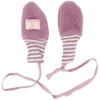 Pickapooh Baby und Kinder Fäustlinge Bio-Merinowolle Fleece altrose Gr. 1 (bis 9 Monate)