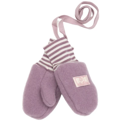Pickapooh Baby und Kinder Fäustlinge Bio-Merinowolle Fleece altrose Gr. 2 (bis 2 Jahre)
