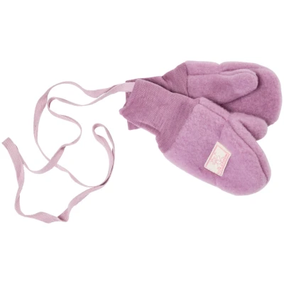 Pickapooh Baby und Kinder Fäustlinge Bio-Schurwolle Fleece altrose Gr.2 (bis 2 Jahre ) mit Daumen