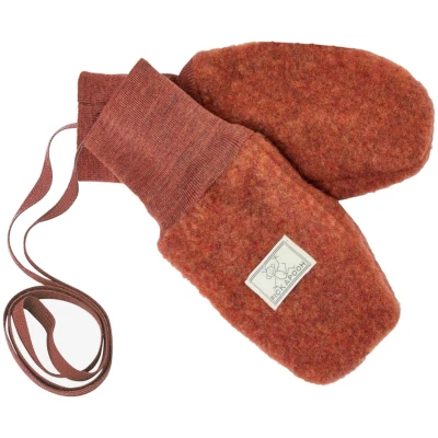 Pickapooh Baby und Kinder Fäustlinge Bio-Schurwolle Fleece redwood Gr. 1 (bis 9 Monate)