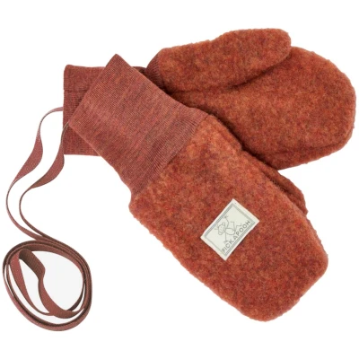 Pickapooh Baby und Kinder Fäustlinge Bio-Schurwolle Fleece redwood Gr.2 (bis 2 Jahre) mit Daumen