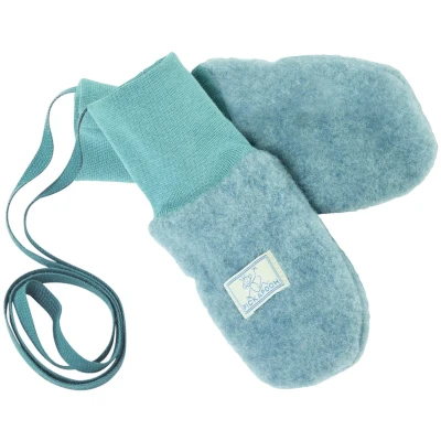 Pickapooh Baby und Kinder Fäustlinge Bio-Schurwolle Fleece sea green Gr. 1 (bis 9 Monate)