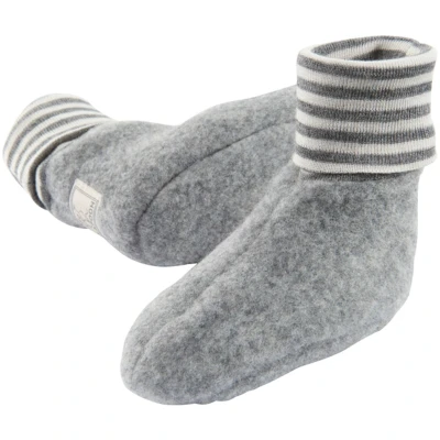 Pickapooh Babyschuhe Krabbelschuhe Bio-Schurwoll-Fleece grau Gr.1 (0-3 Monate)