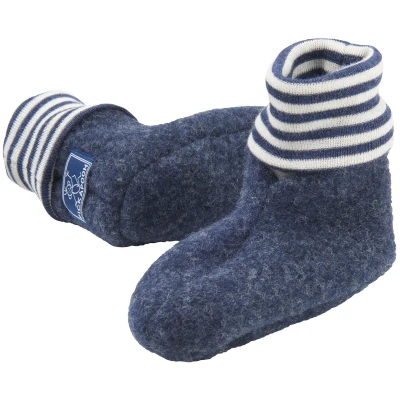 Pickapooh Babyschuhe Krabbelschuhe Bio-Schurwoll-Fleece marine Gr.1 (0-3 Monate)