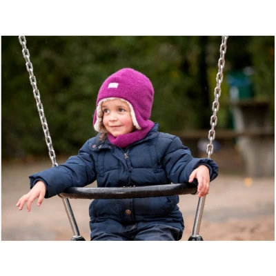Pickapooh Kinder Schlupfschal Bio-Schurwolle Fleece dahlia Gr.1 (1 bis 2 Jahre)