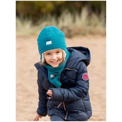 Pickapooh Kinder Schlupfschal Bio-Schurwolle Fleece petrol Gr.1 (1 bis 2 Jahre)